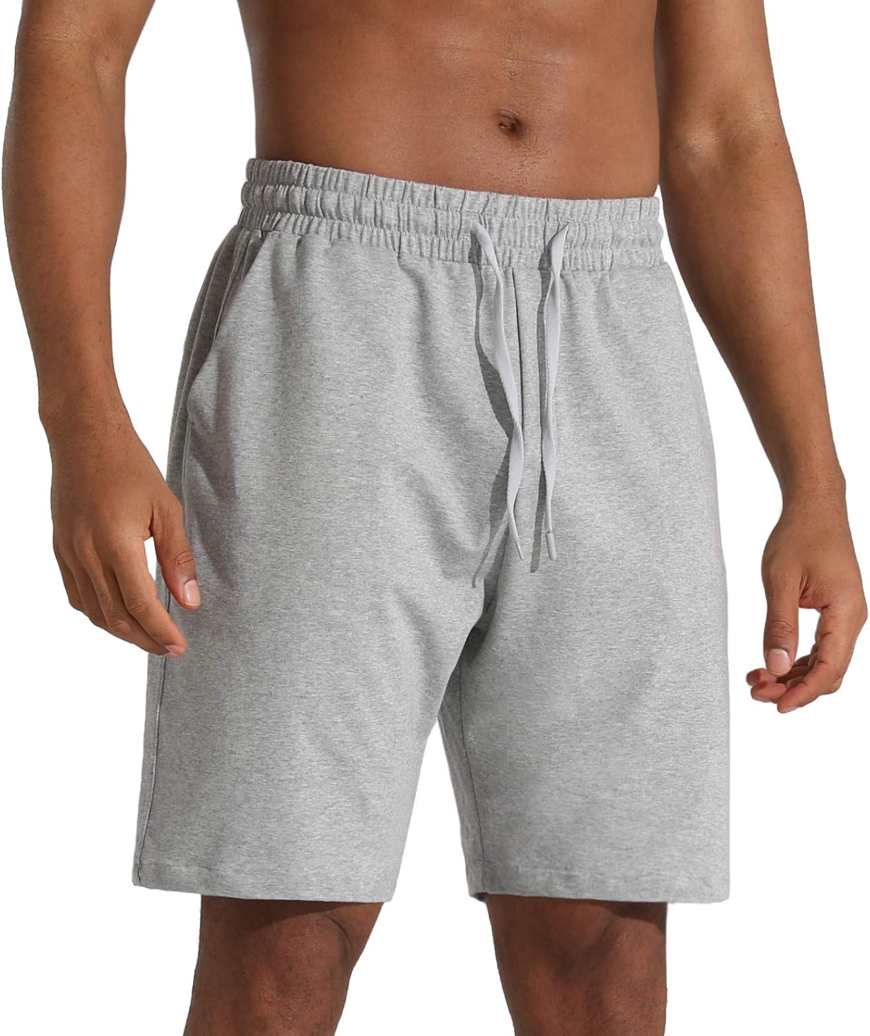 Detalle de THE GYM PEOPLE – Short de course à pied homme gris avec poches profondes, taille L