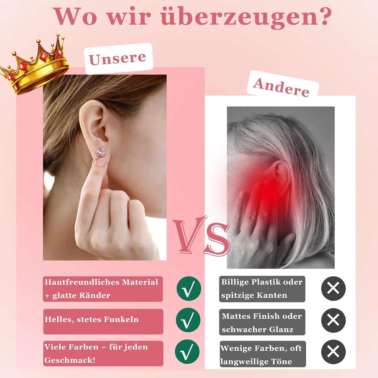 Thumbnail 4 de Hasnsofie 925 Silber Ohrstecker 8mm Unisex