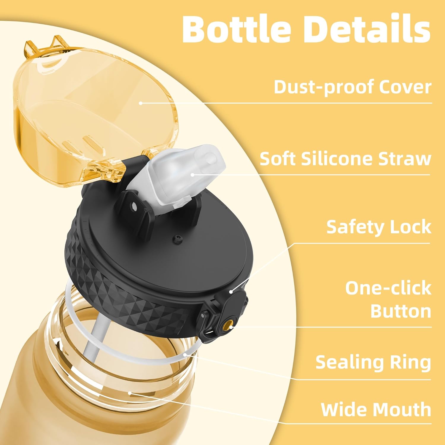 Detalle 2 de OLDLEY 1L Sports Water Bottle with Straw 🚰