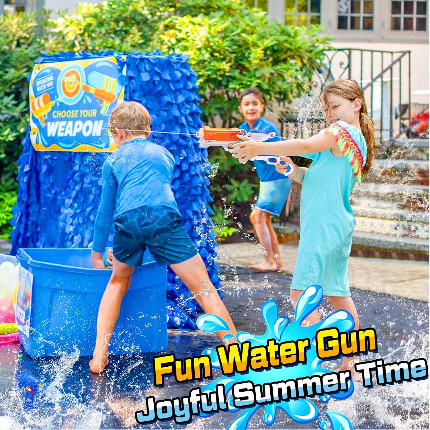 Detalle 2 de Quanquer Wasserpistole für Kinder – 2er-Pack, 280 ml, 9 m Reichweite, ABS-Sicherheit