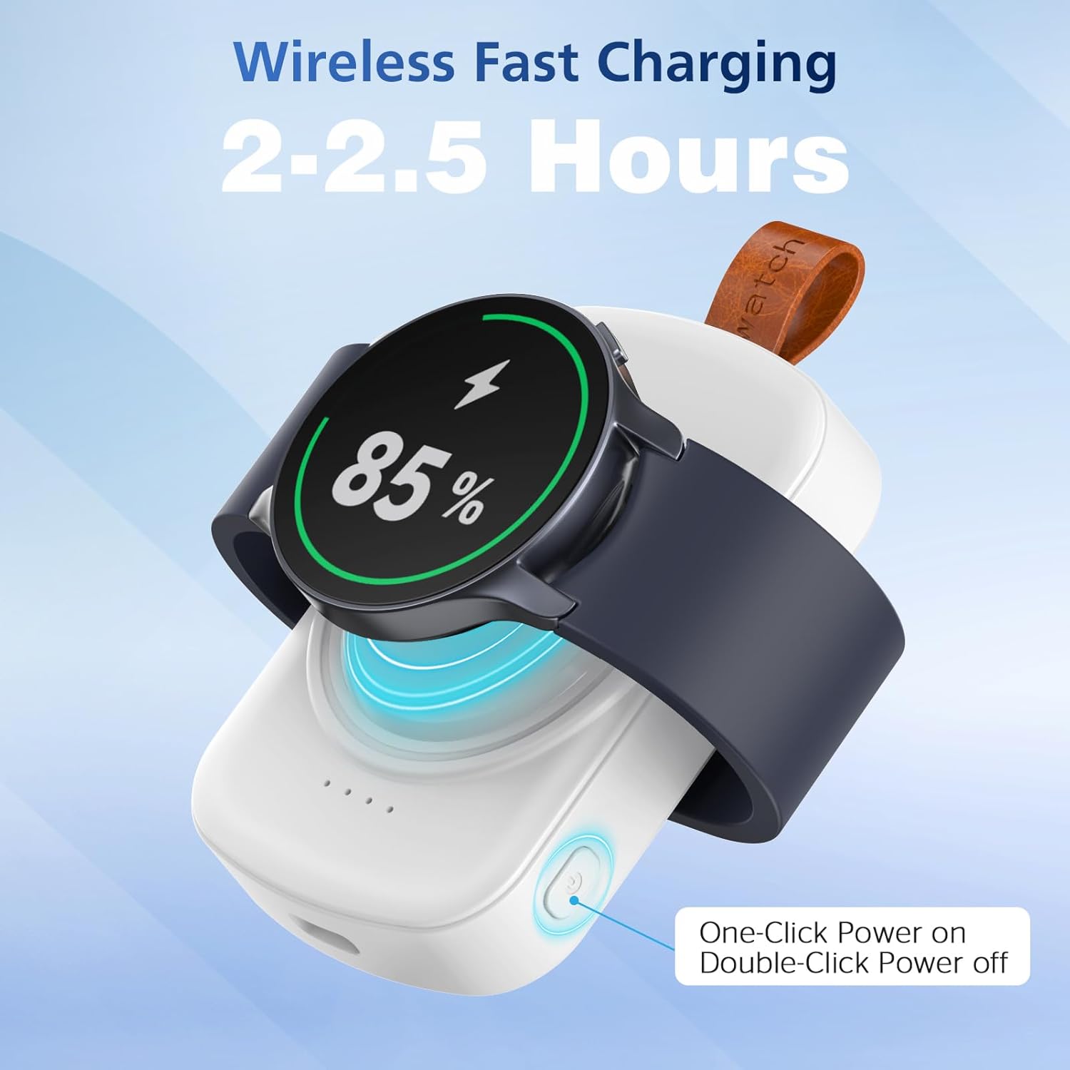 Thumbnail 3 de ACEQINGSE Caricatore portatile per Galaxy Watch 1800 mAh – compatibile con Galaxy Watch 8/8 Classic/7/Ultra/6/6 Classic/5/5 Pro/4/3, Active 2/1 (bianco)
