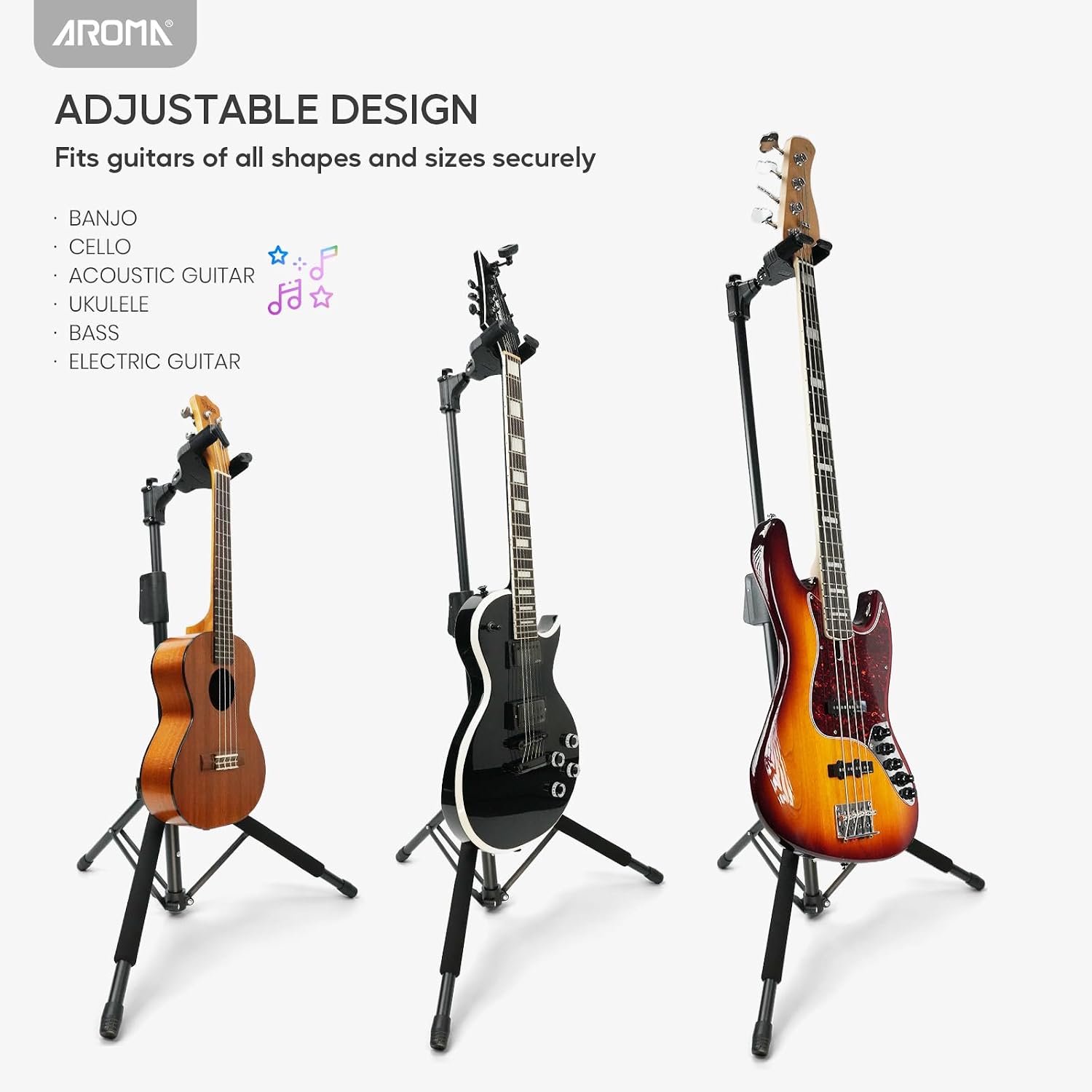 Detalle 2 de AROMA Guitar Stand, Foldable