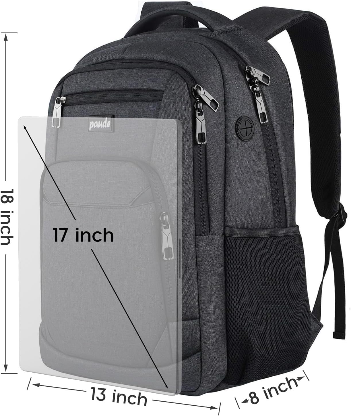Thumbnail 6 de Paude Backpack for Men and Women – 35L Water-Resistant Laptop Backpack with USB Port (Fits 15.6 inch) for School, Travel, and Business