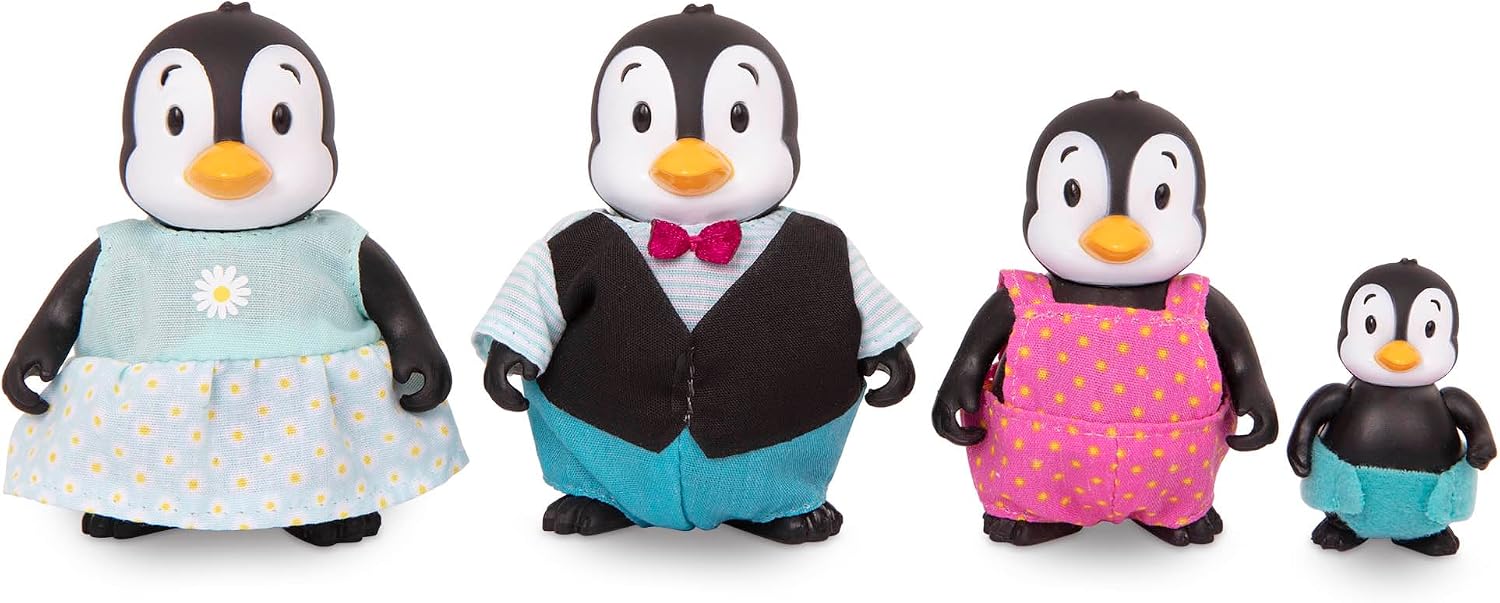 Detalle de Li'l Woodzeez WZ6762C6SZ pinguïnfamilie met vier figuren en verhalenboek