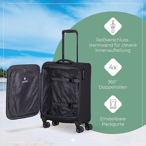 Detalle de Travelite CHIOS Handgepäck Koffer S – 55 x 39 x 20 cm, 2,4 kg, leicht