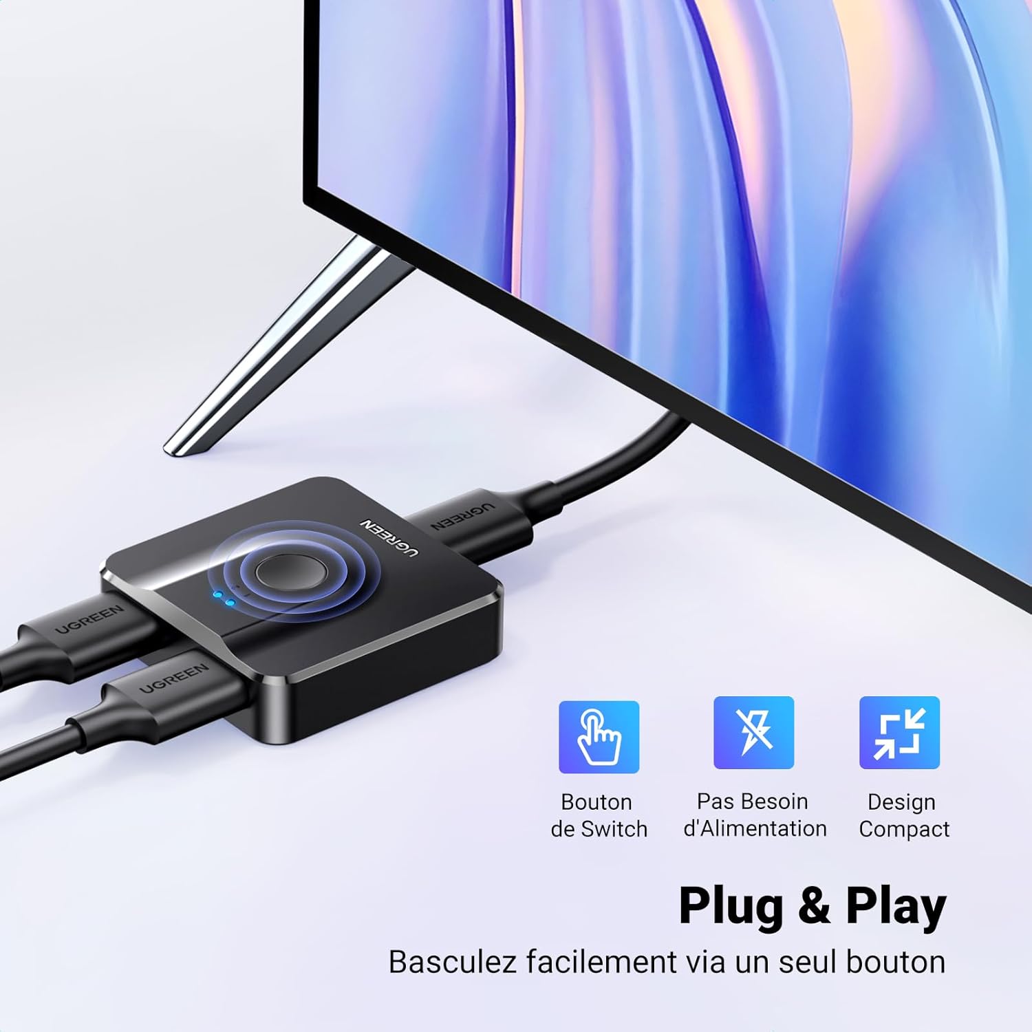 Thumbnail 5 de UGREEN Switch HDMI 4K 60 Hz 2 entrées 1 sortie