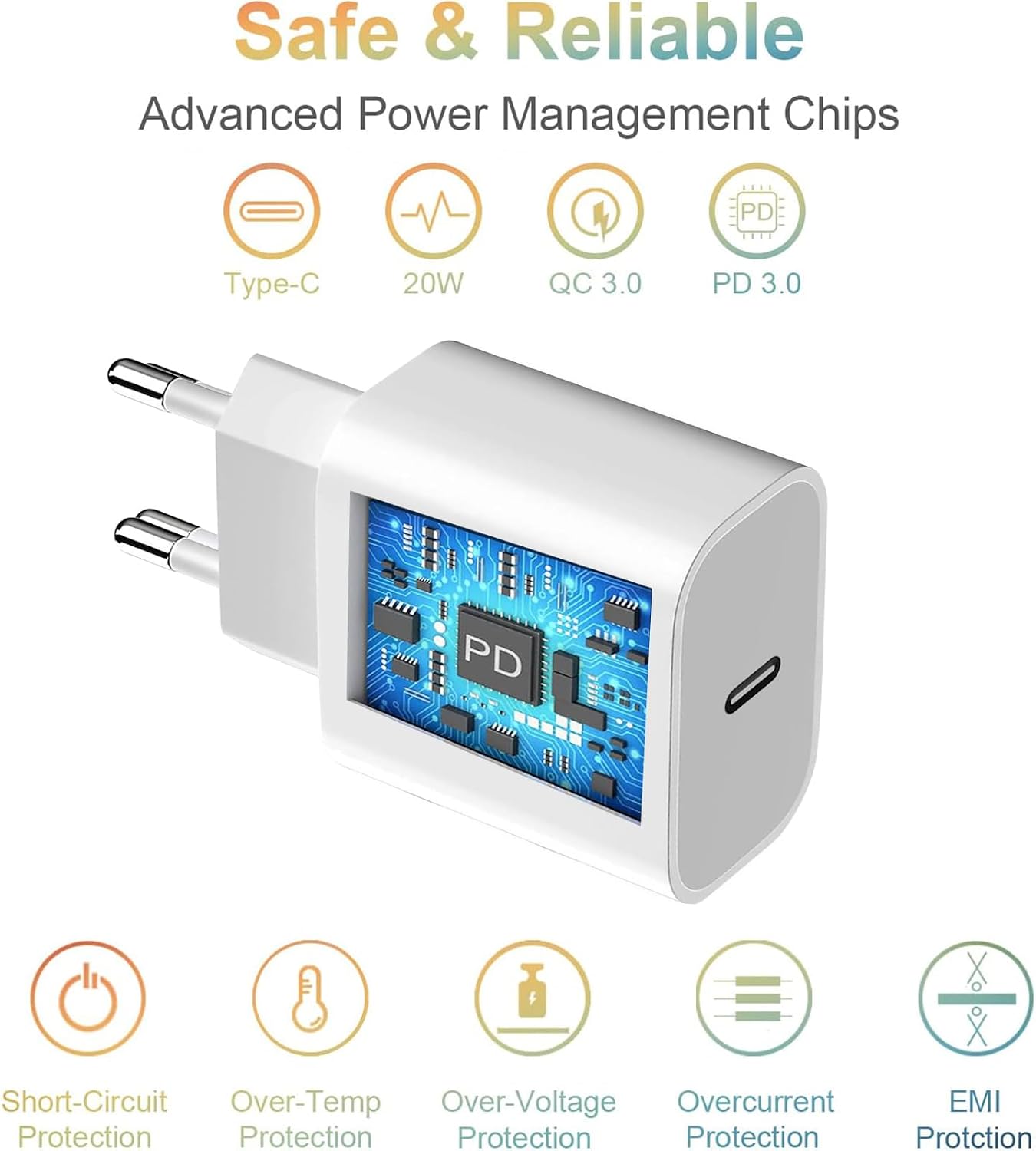 Detalle 2 de Adaptador USB-C 20W para iPhone carga rápida