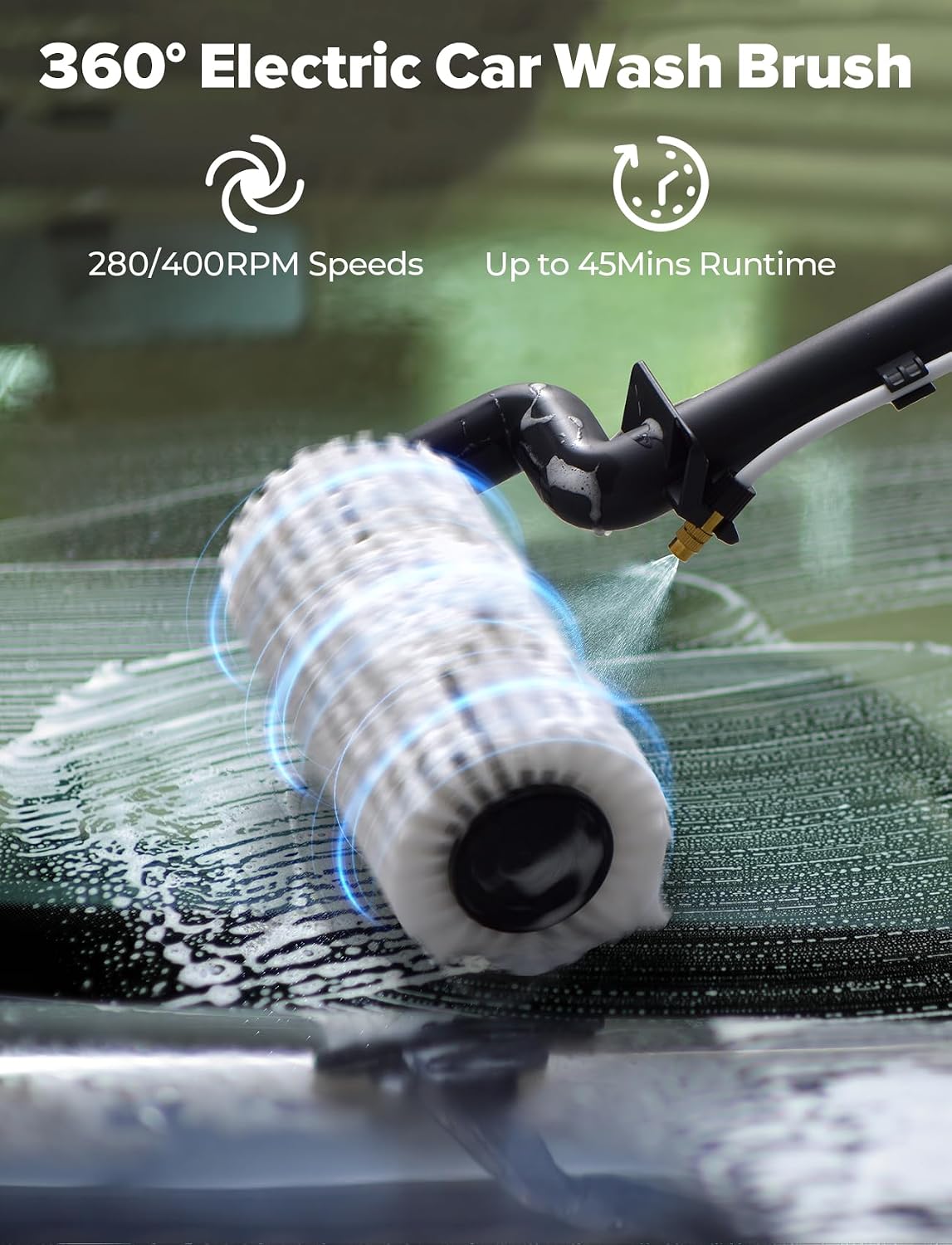 Thumbnail 1 de 2M Electric Car Wash Brush with Long Handle — a flexible, water-fed cleaning solution for RVs, caravans and more