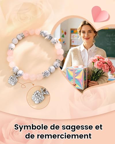 Detalle de BOCHOI Cadeau Maitresse Bracelet Maitresse D'école – Cadeau personnalisé pour maîtresse et maîtres