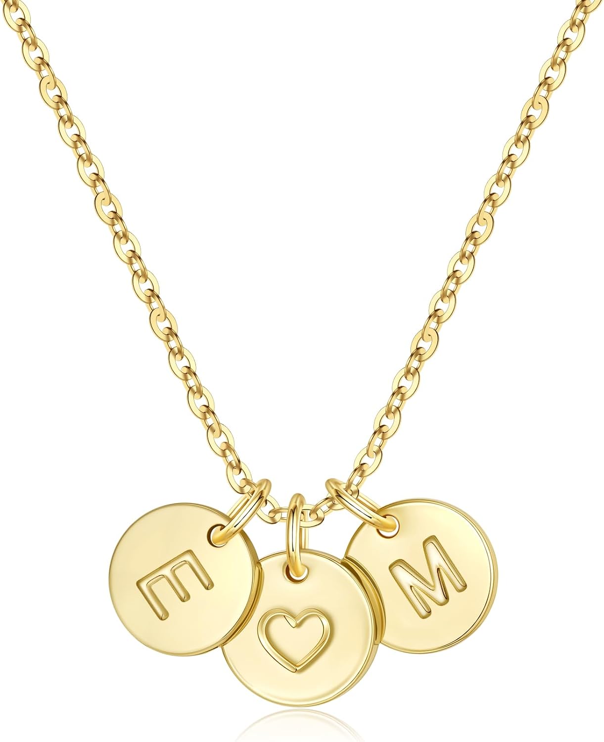 Detalle de TINGN Gold Damen Herz Halskette mit zwei Buchstaben (14K vergoldet)
