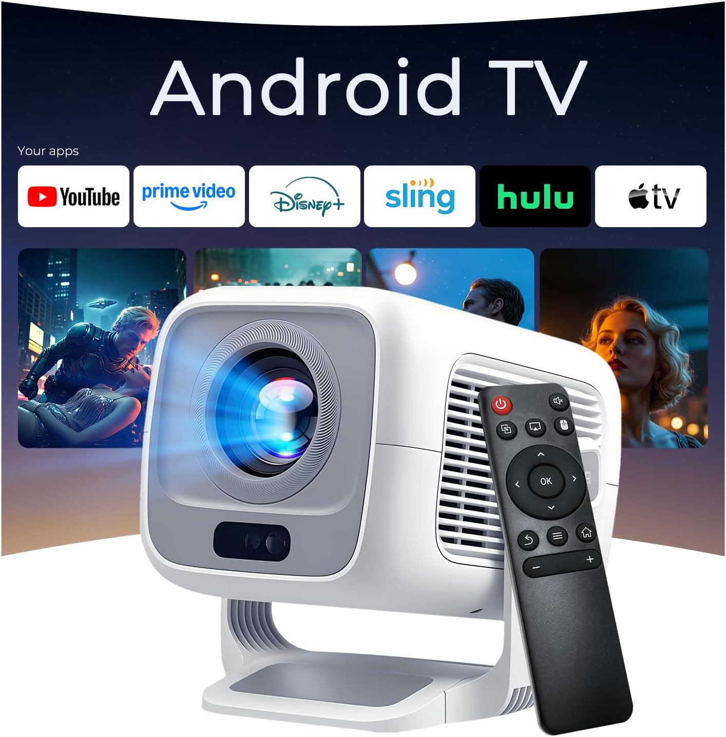 Detalle de Native 1080P AI Auto Focus Smart Projector