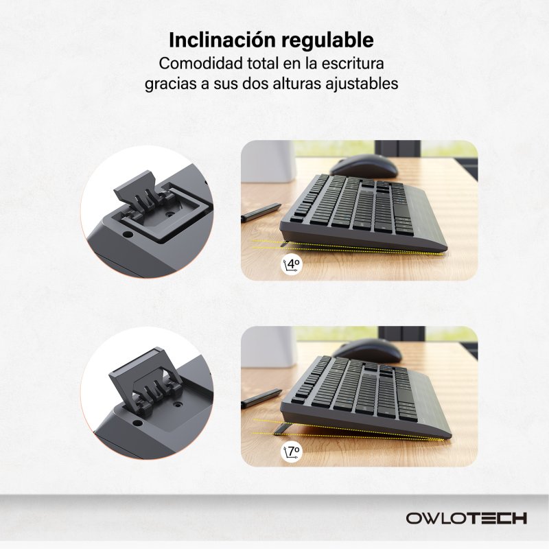 Thumbnail 1 de Owlotech MK700 Combo teclado y ratón low profile Dark Grey 🖱