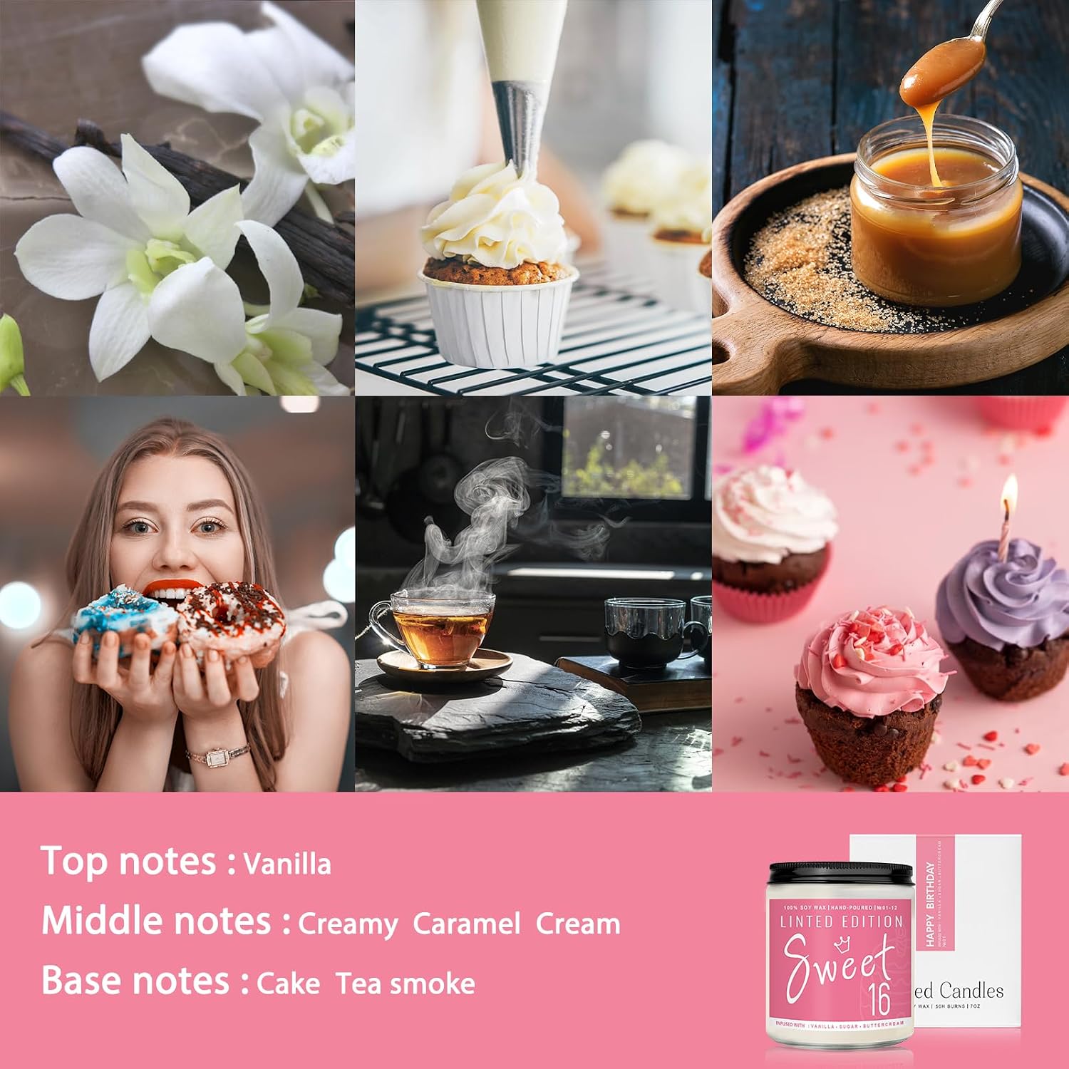 Detalle 2 de Vanilla Cream Scented Candle 7 oz