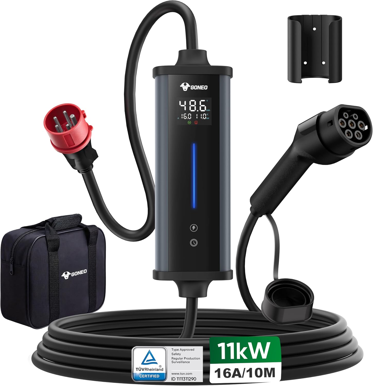 Thumbnail 6 de GONEO Mobile Wallbox 11kW 8M – Ladelösung für EVs mit IP66-Schutz und 30mA+6mA DC RCD