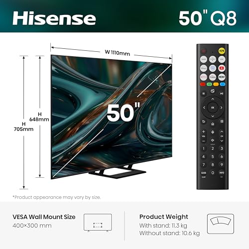 Detalle de Hisense 50" 50Q8STUK MiniLED 144Hz 4K Ultra HD AI Smart TV review