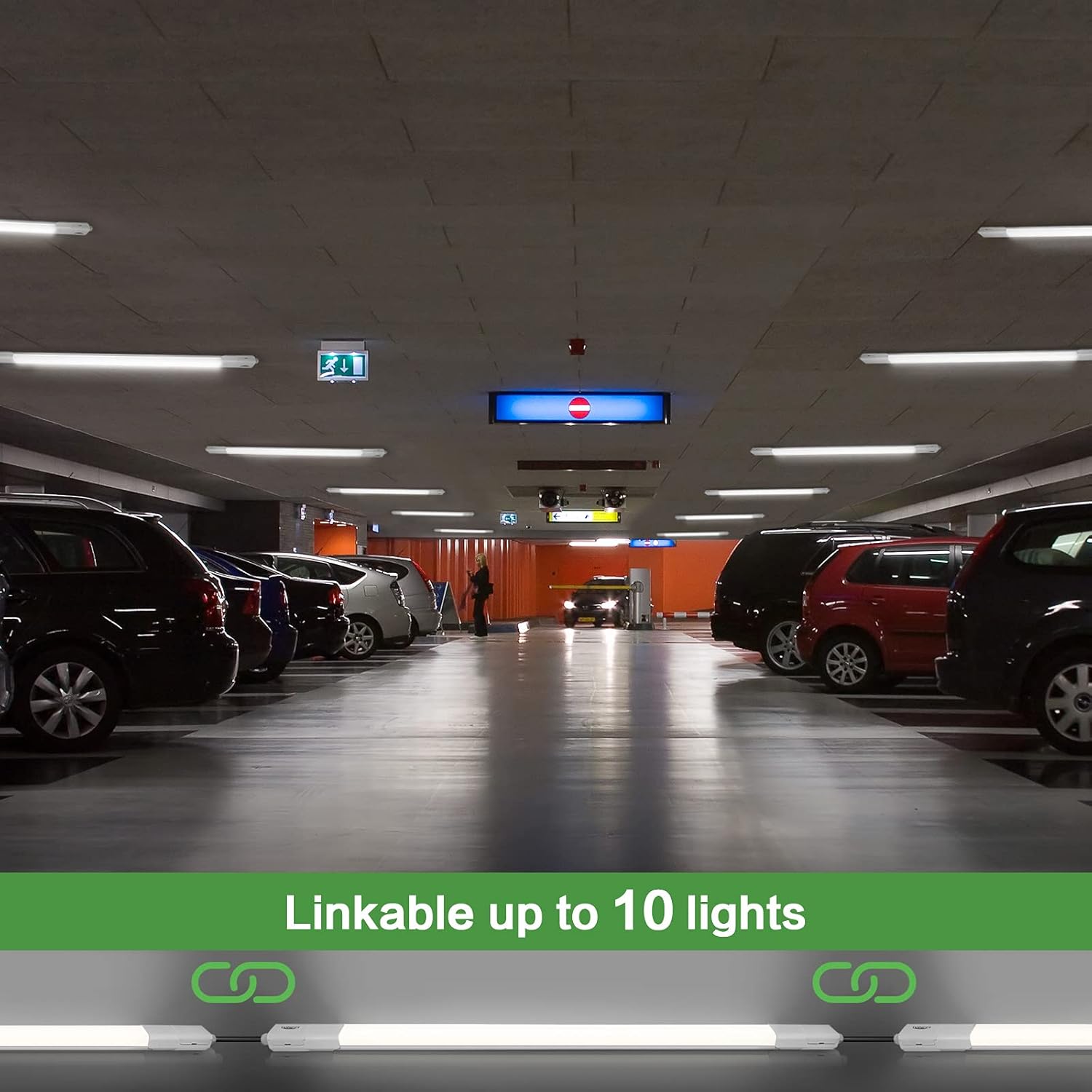 Detalle de TONFFI LED Feuchtraumleuchte 115 cm – 36W, 4100 lm, 4000K Neutralweiß, IP65, verknüpfbar