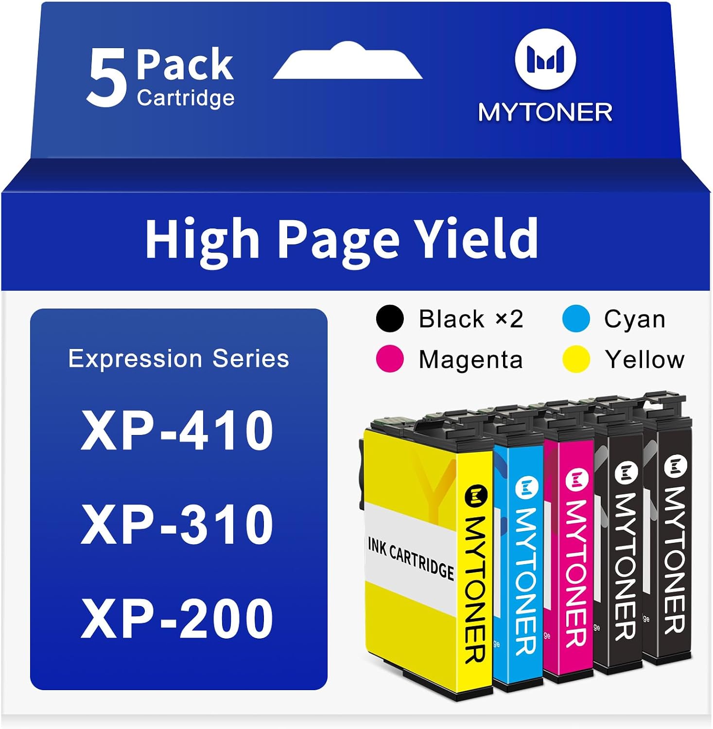 Detalle de MYTONER 200XL Remanufactured Ink Cartridge Set, 5-Pack for Epson Printers