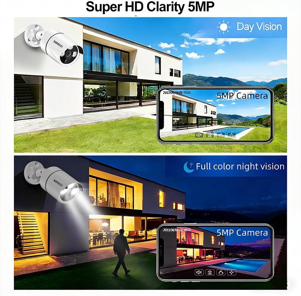 Thumbnail 1 de SANSCO 5MP 8-Channel Wired CCTV System with 1TB DVR and 4 Outdoor Cameras