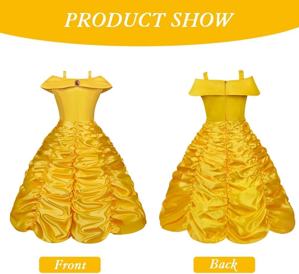Detalle 1 de Vicloon Belle costume da principessa per bambina ðŸŽ