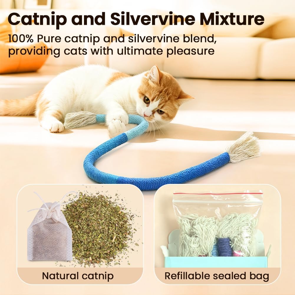 Detalle de Retro Shaw Cat String Toys Cat Chew Ropes, 3-Pack with Catnip, 23.6-Inch