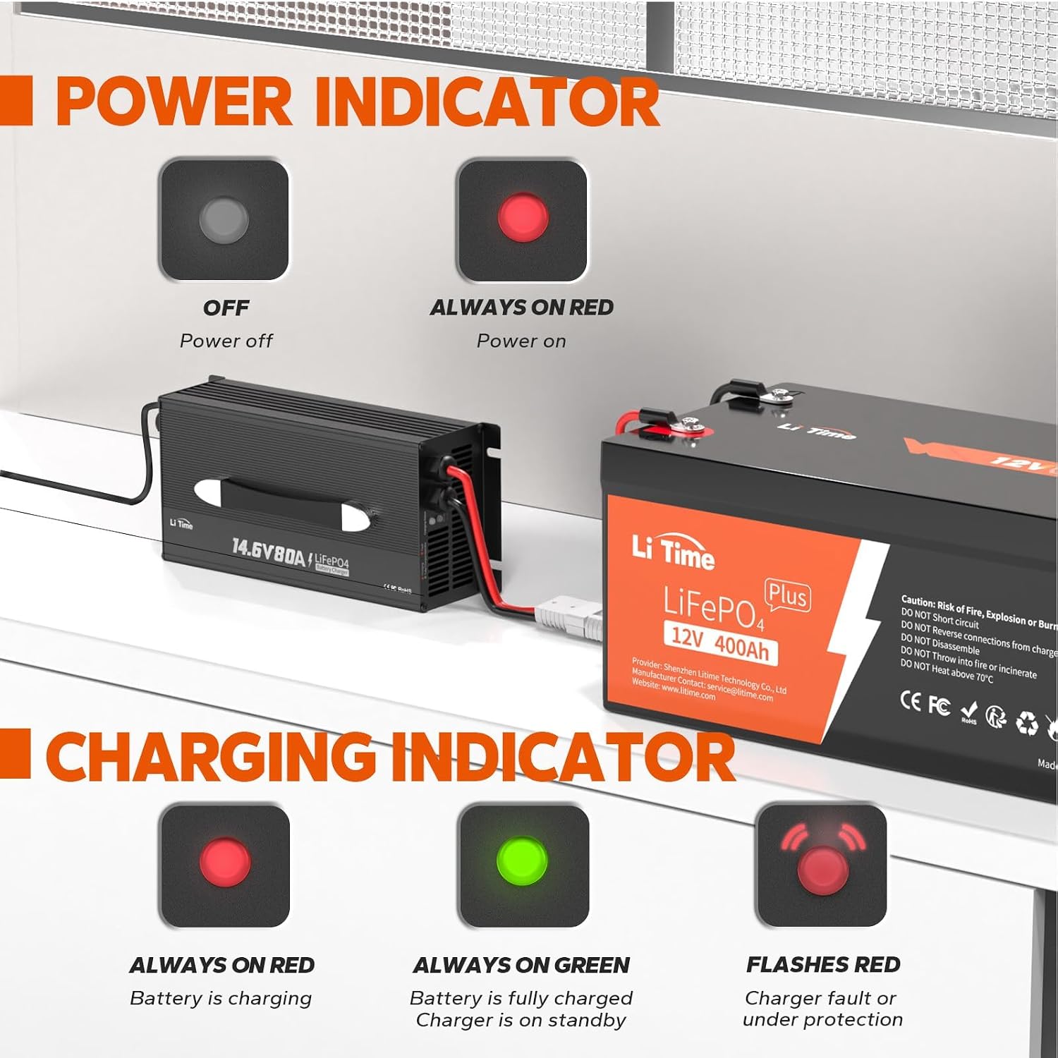Thumbnail 2 de LiTime LiFePO4 battery charger, 80A