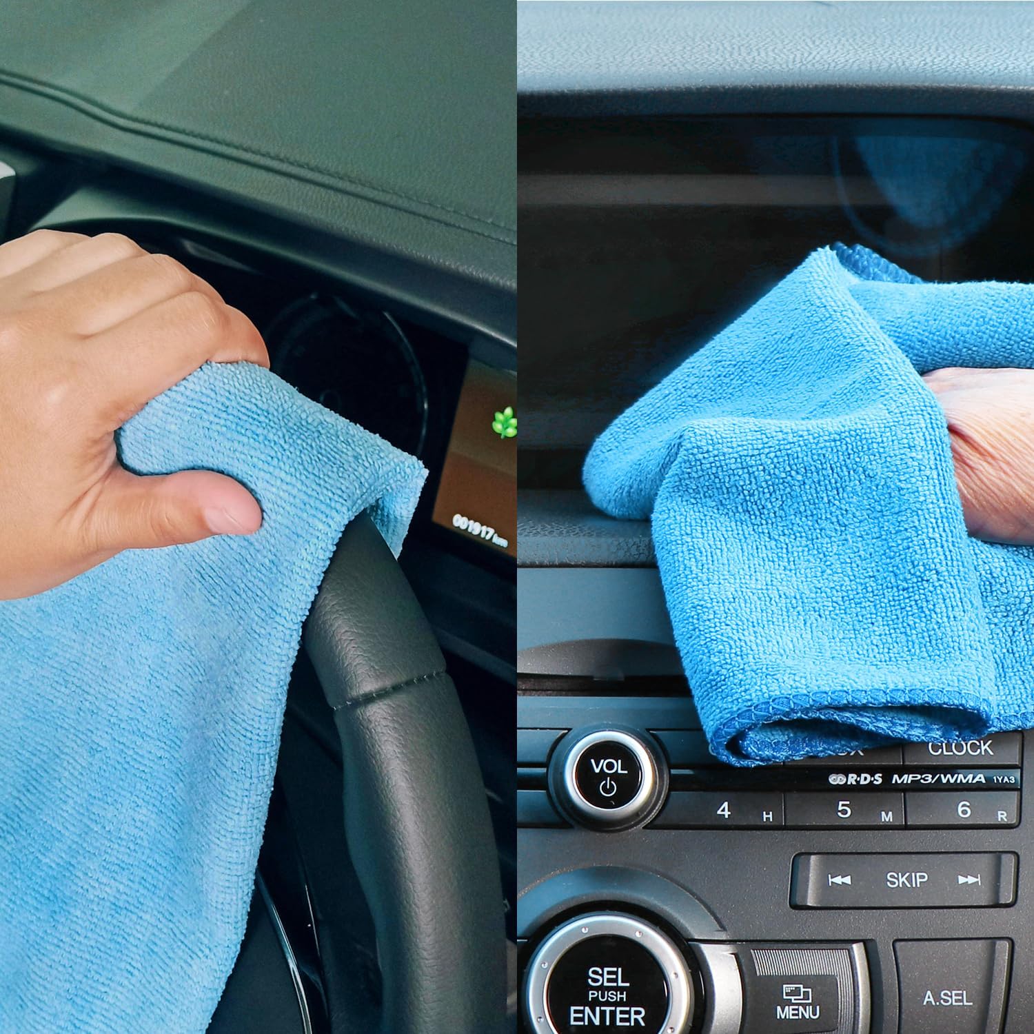 Thumbnail 4 de com-four® 6-teiliges Autopflege-Set mit Microfasertuch & Autowaschhandschuh (blau)