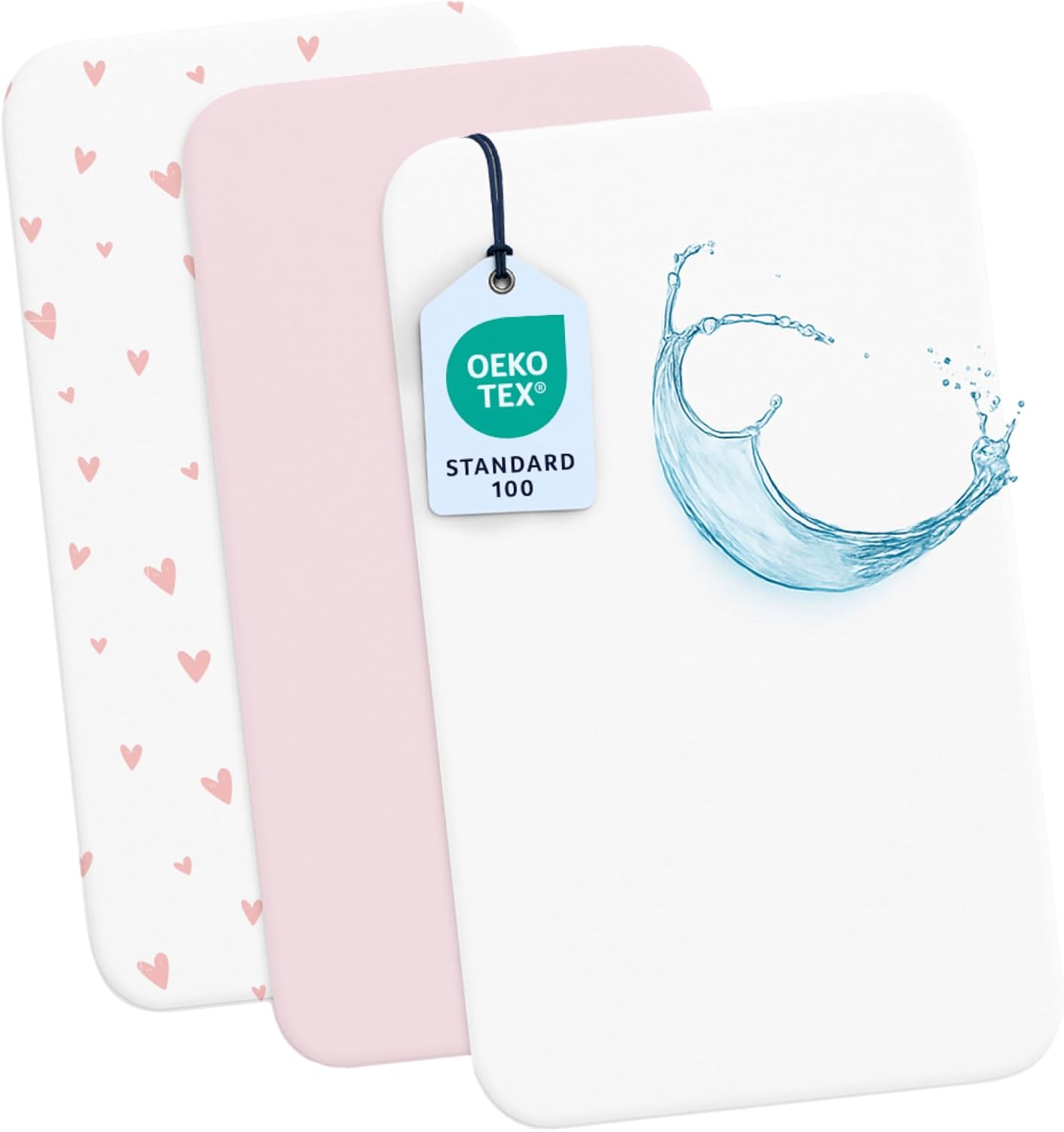 Detalle de Dreamzie Set 2 Spannbettlaken 50x83 Heart