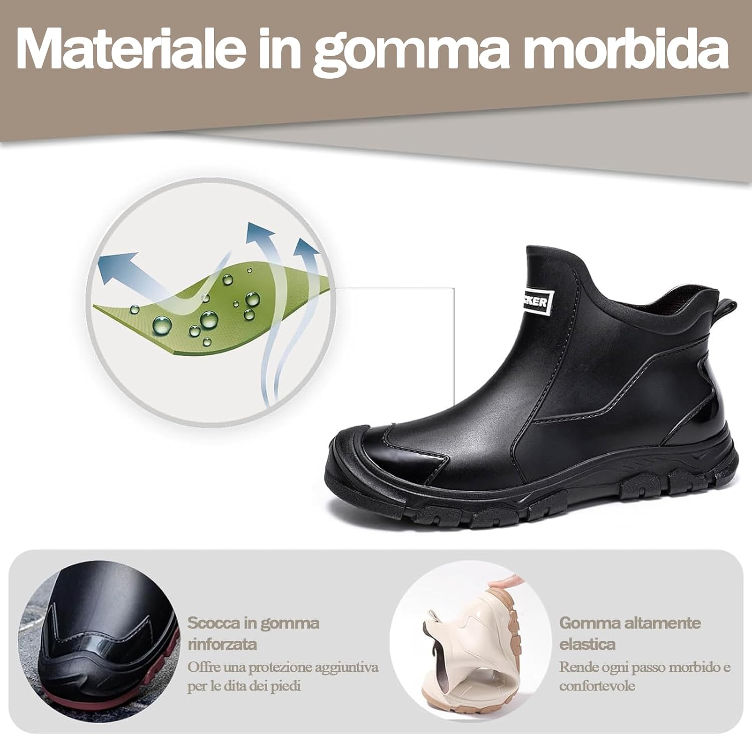 Detalle de Gugifcto stivali in gomma e stivali da pioggia impermeabili uomo/donna antiscivolo