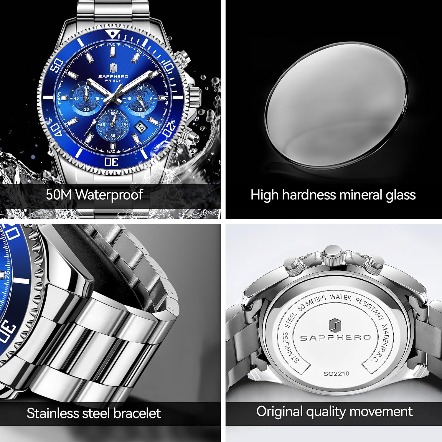 Thumbnail 3 de SAPPHERO Reloj Cronógrafo 42MM reloj hombre