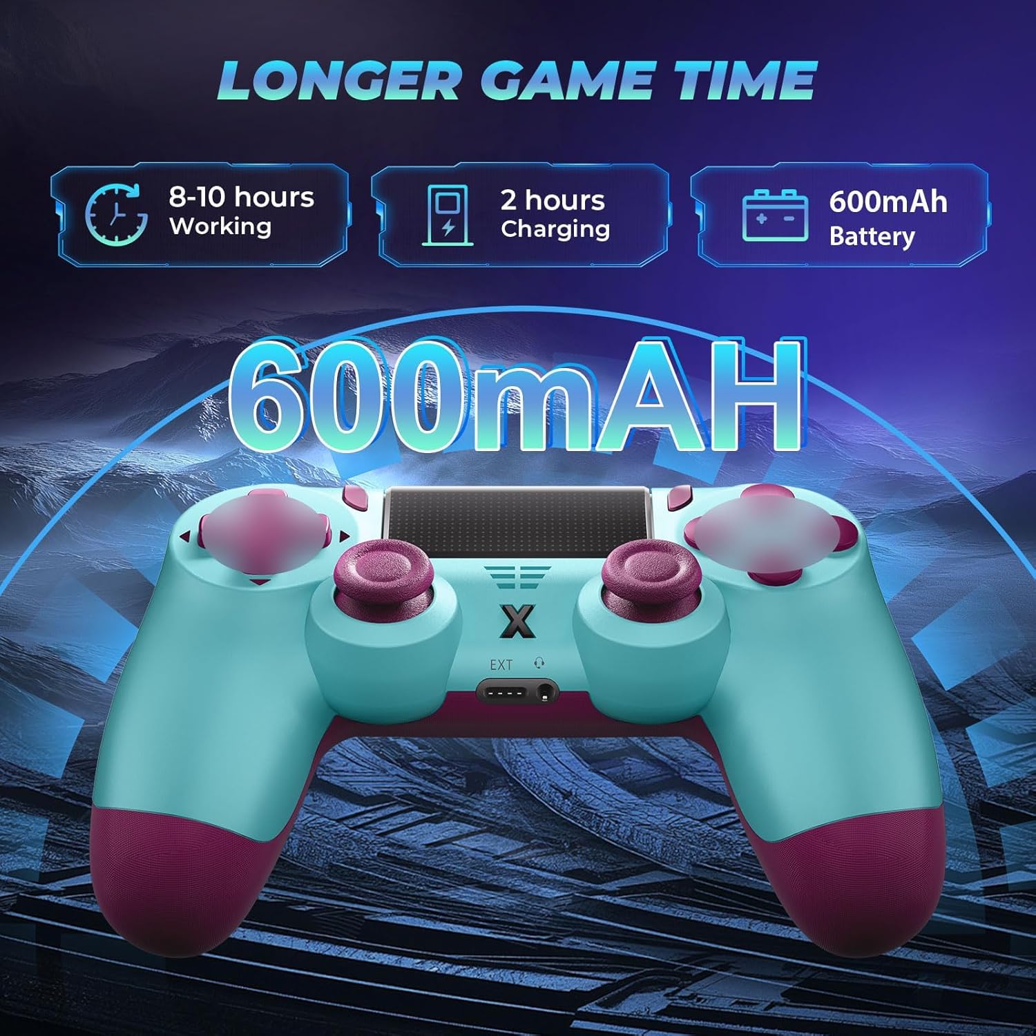 Thumbnail 2 de Suoxiom Wireless Controller für P4 (P4/Slim/Pro) – Bluetooth Gamepad mit Touchpanel, 6-Achsen-Gyro und 3,5-mm-Audiobuchse