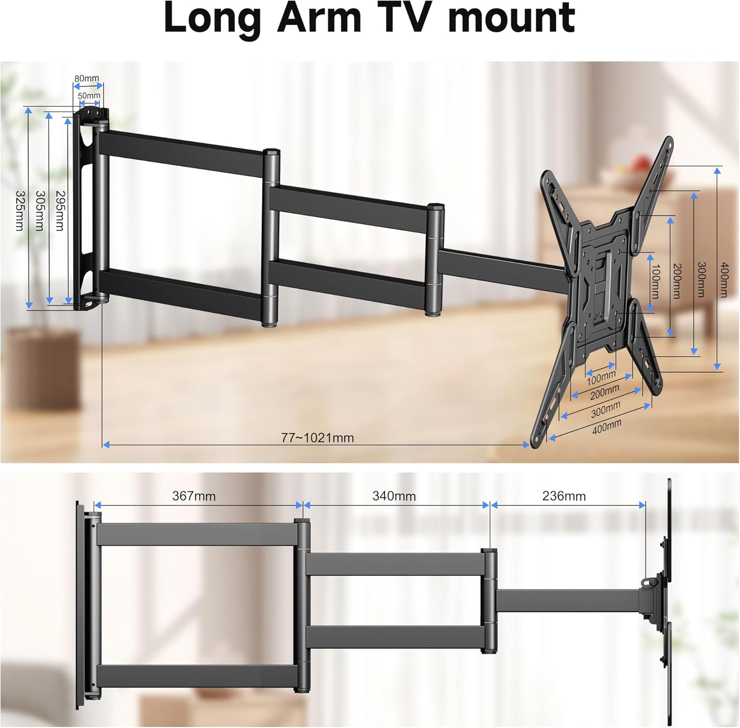 Thumbnail 1 de XINLEI MAP3L TV Wall Bracket (Tilt Swivel) for 26–70 inch screens, up to 45kg, max VESA 400×400