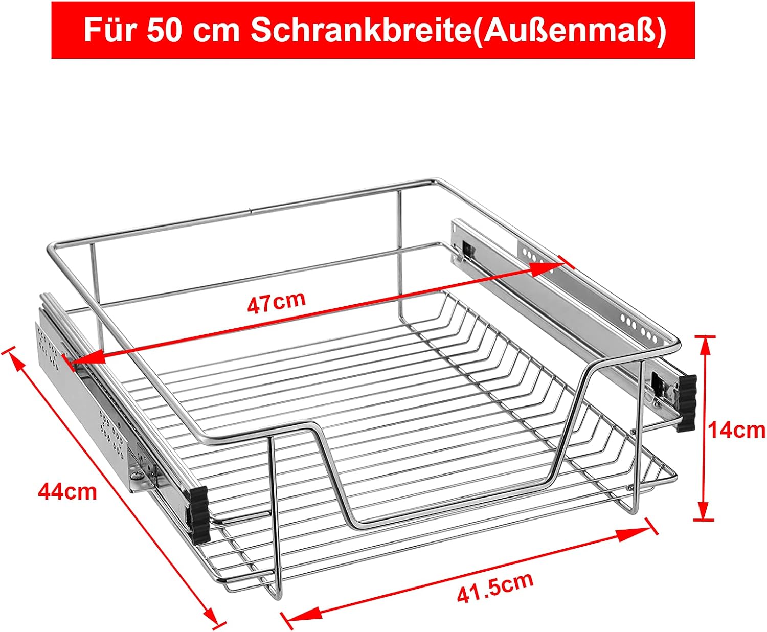 Thumbnail 2 de ACXIN 2er Set Teleskopschubladen für Küchenschrank und Apothekerschrank bis 20 kg – für 50 cm Schrankauszug