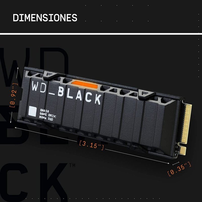 Detalle 2 de WD Black SN850 1 TB NVMe PCIe 4.0 con disipador térmico – Sandisk