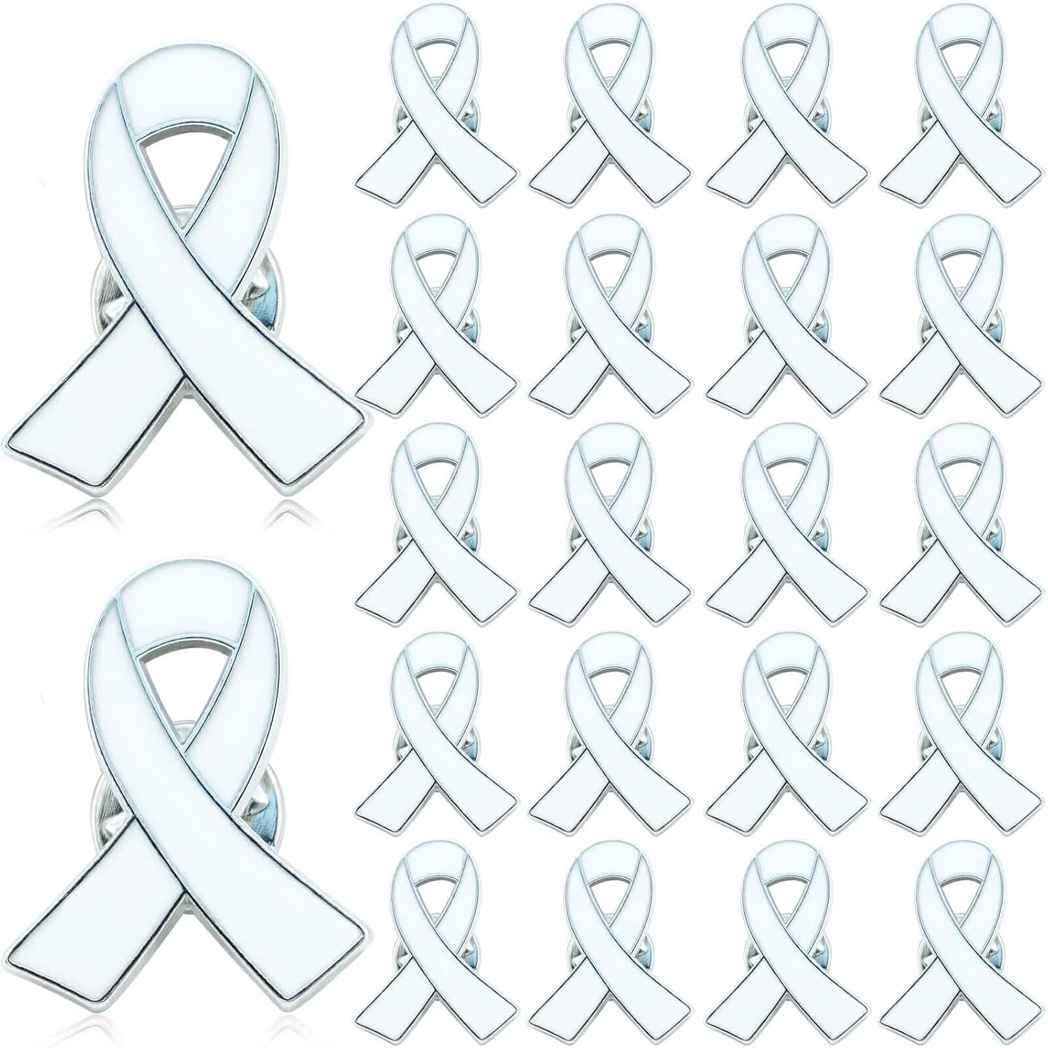 Thumbnail 6 de ETHOON White Ribbon Awareness Pins 50-Pack