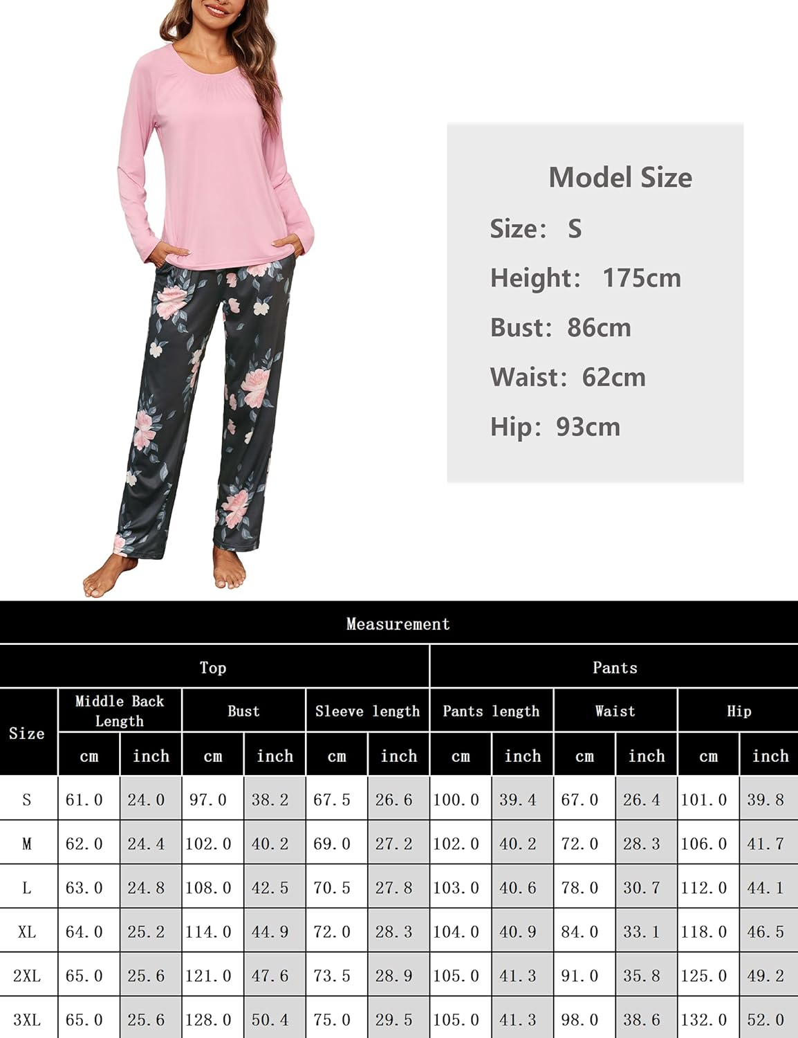 Thumbnail 5 de Ensemble Pyjama Femme Hiver Uniexcosm – manches longues, col ras du cou