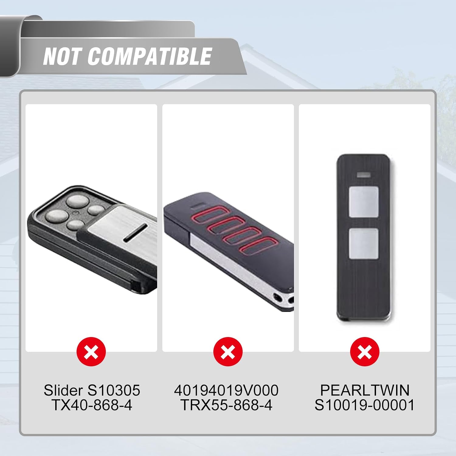 Detalle de Wvoillty 868 MHz Télécommande Portail – 3 Pièces pour garage, compatible TX03-868-4