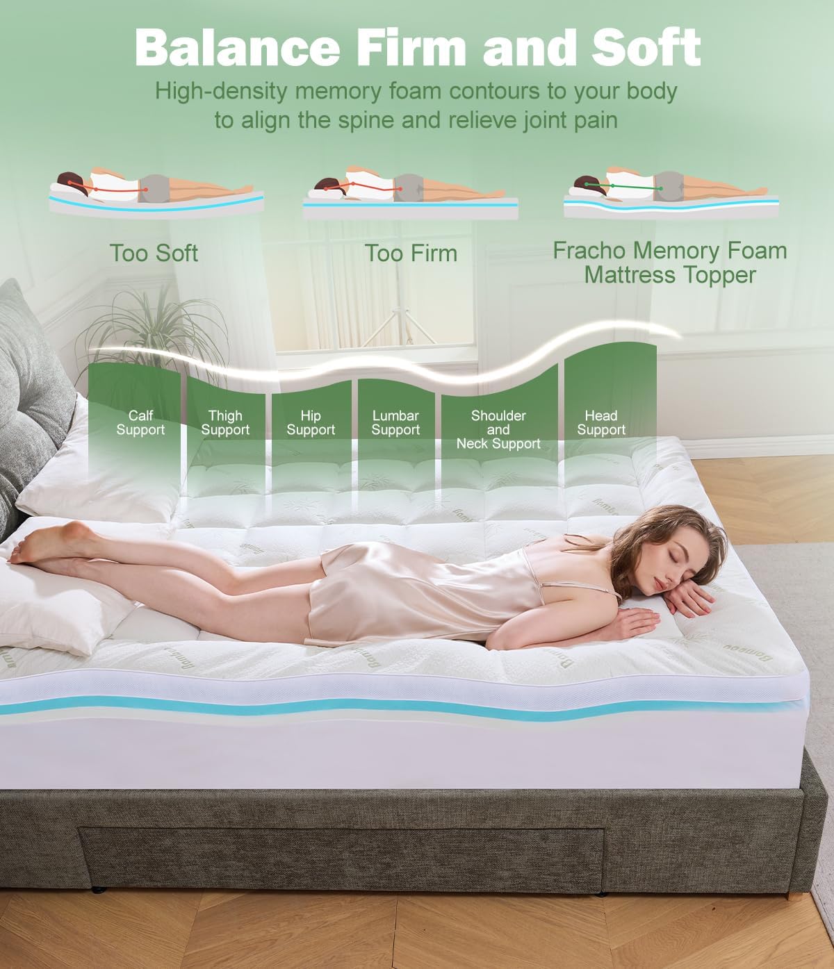 Detalle de Fracho Mattress Topper 4-Inch