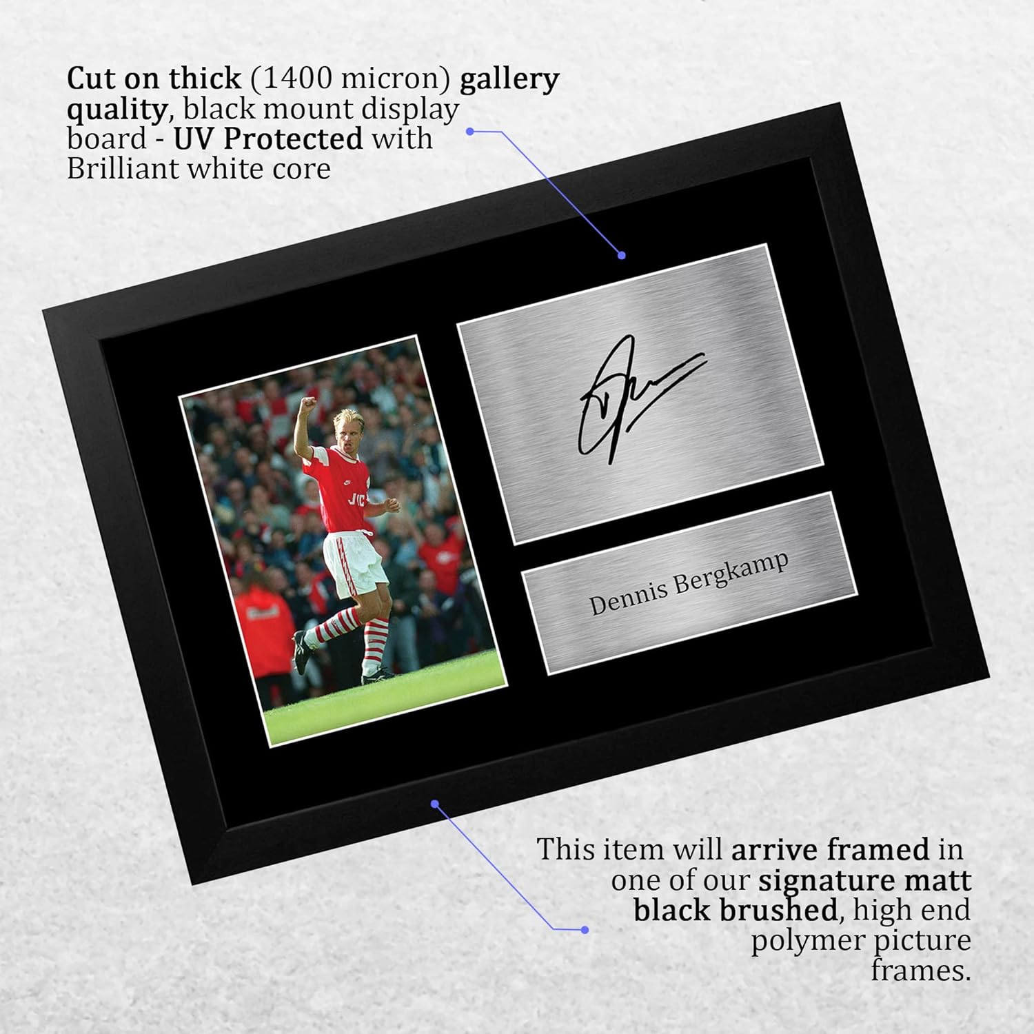 Thumbnail 2 de HWC Trading FR A4 Dennis Bergkamp gift framed signed autograph style photo (A4)