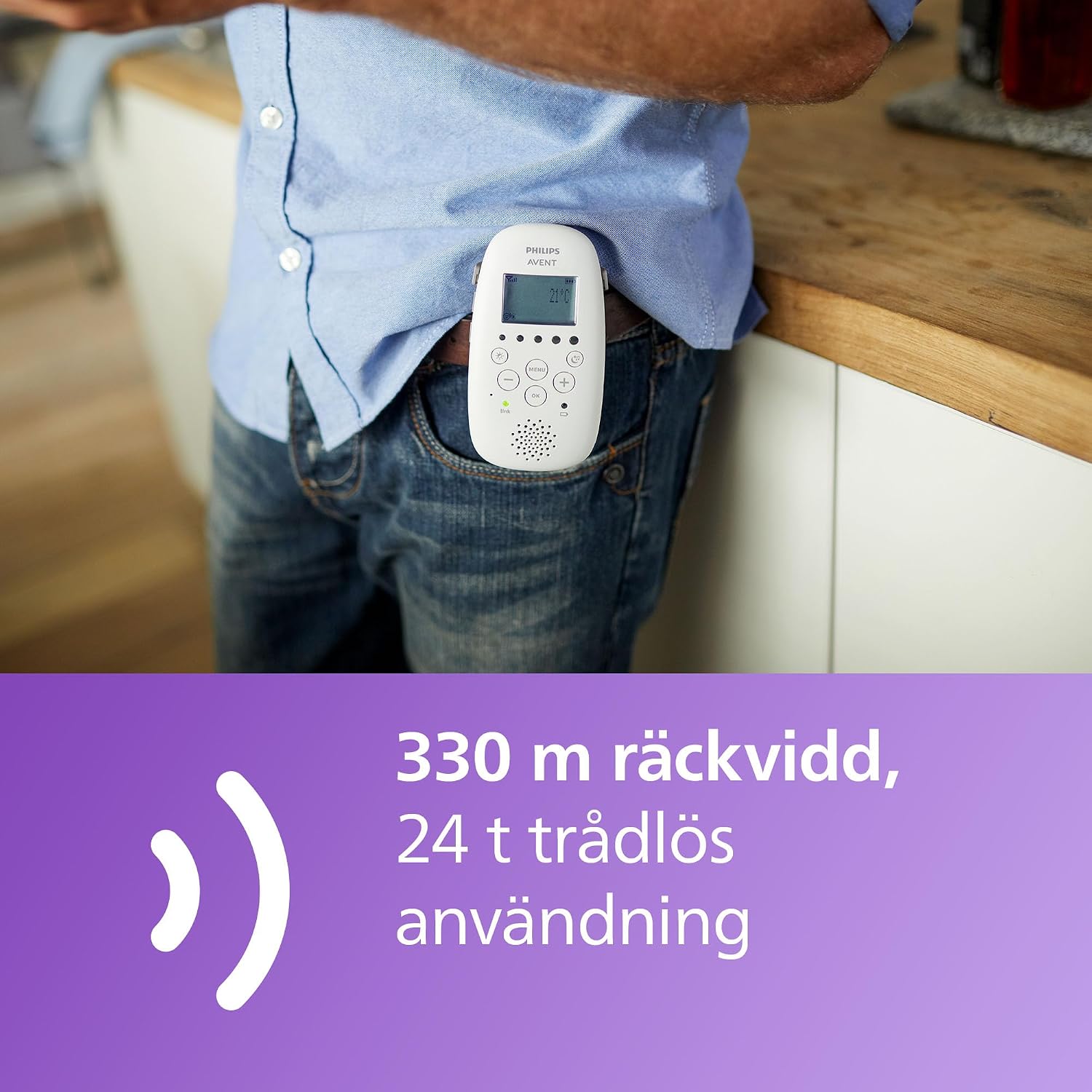 Detalle 2 de Philips Avent SCD733/26 DECT-ljudbabyvakt med stjärnprojektor och nattläge