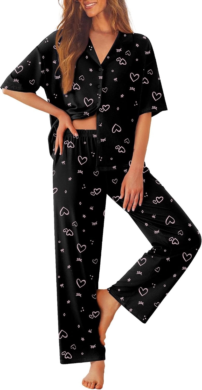 Detalle 2 de Ekouaer Women's Pajama Set, Polyester Blend