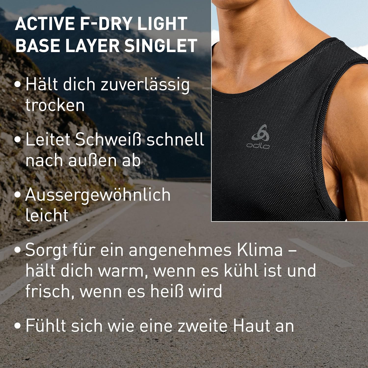 Thumbnail 4 de Odlo Herren Kurzarm Active F-Dry Light Funktionsshirt (Singlet) – schnelltrocknendes Baselayer