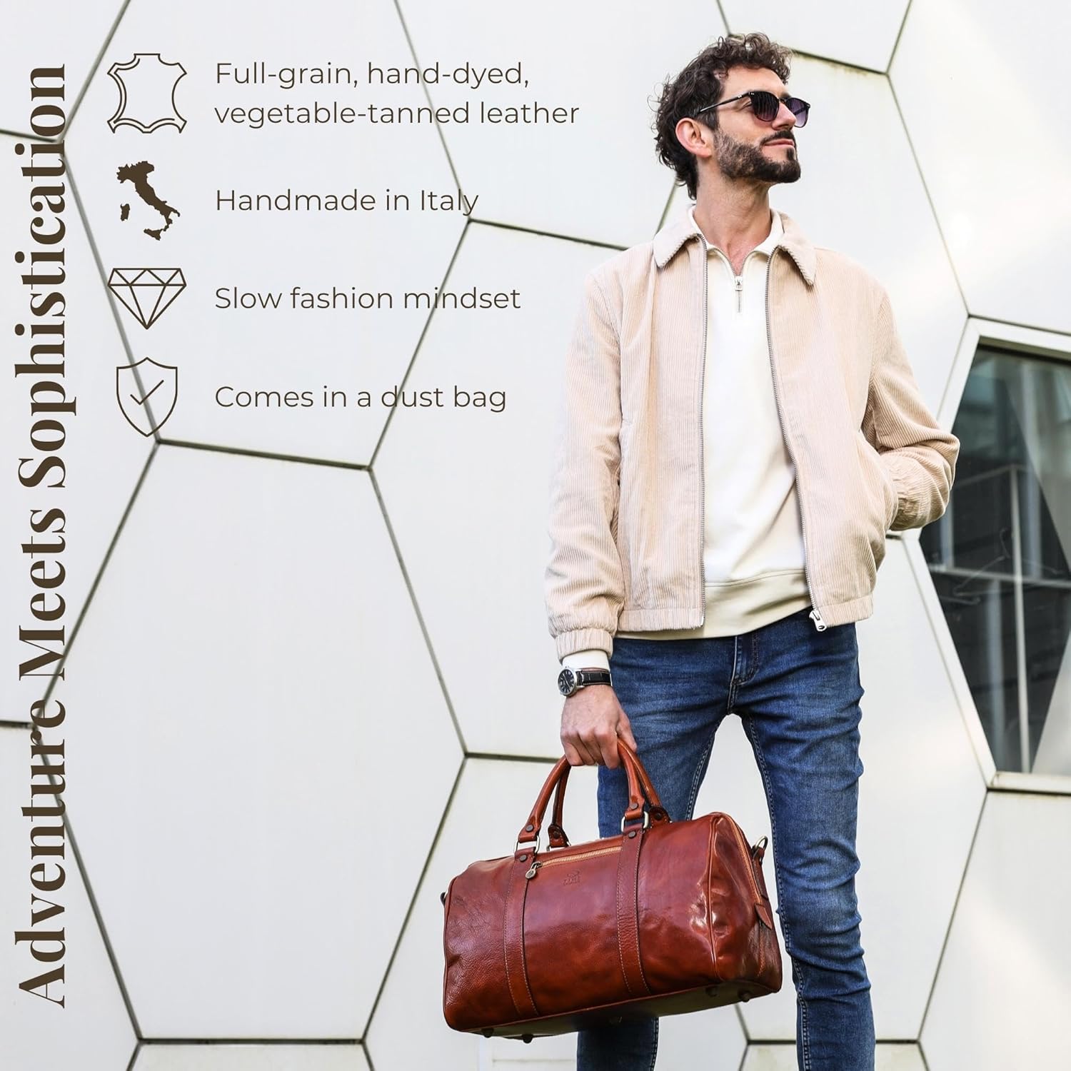 Thumbnail 1 de Full Grain Leather Duffle Bag Overnight Weekender by Time Resistance
