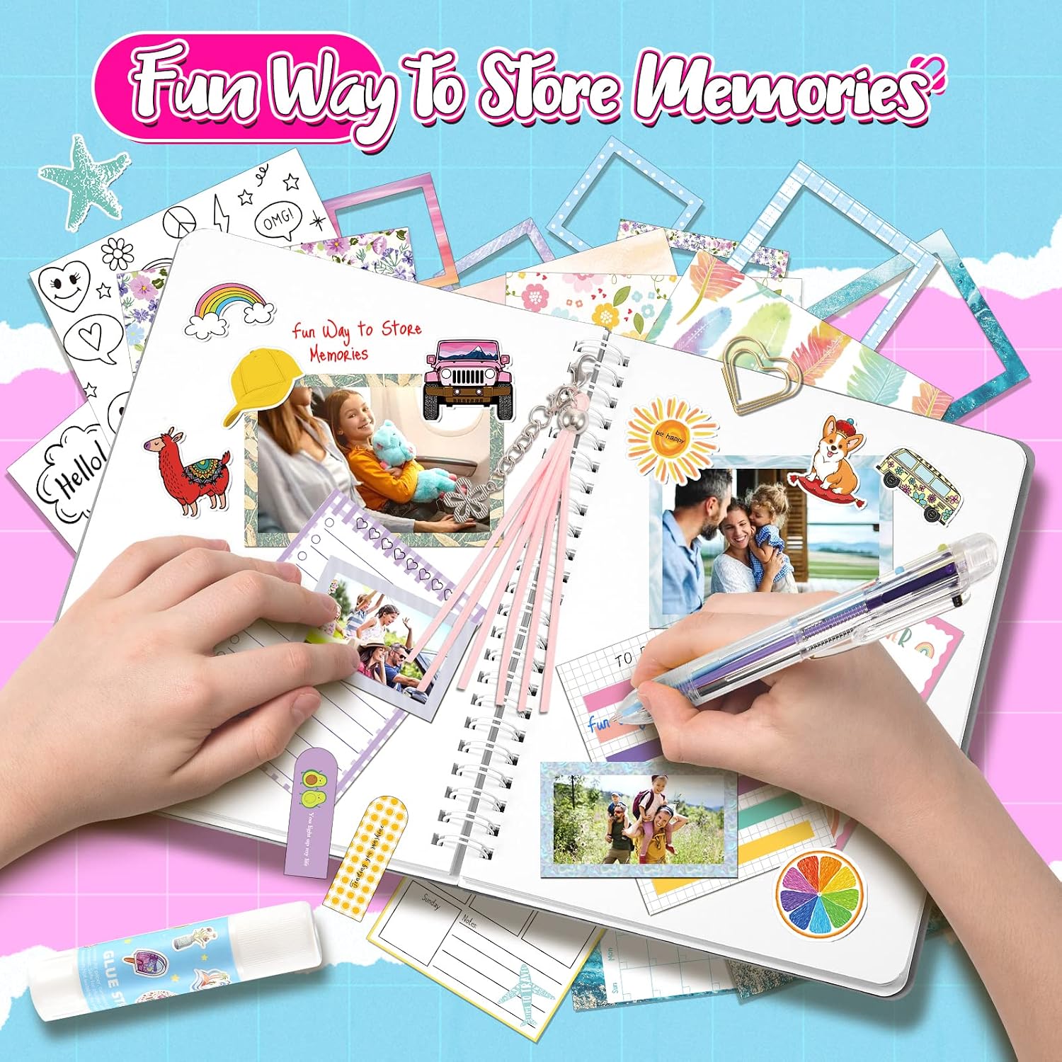 Detalle 2 de Anginne Journal Kit: Kit Scrapbooking Completo per Ragazze dai 6 ai 13 anni