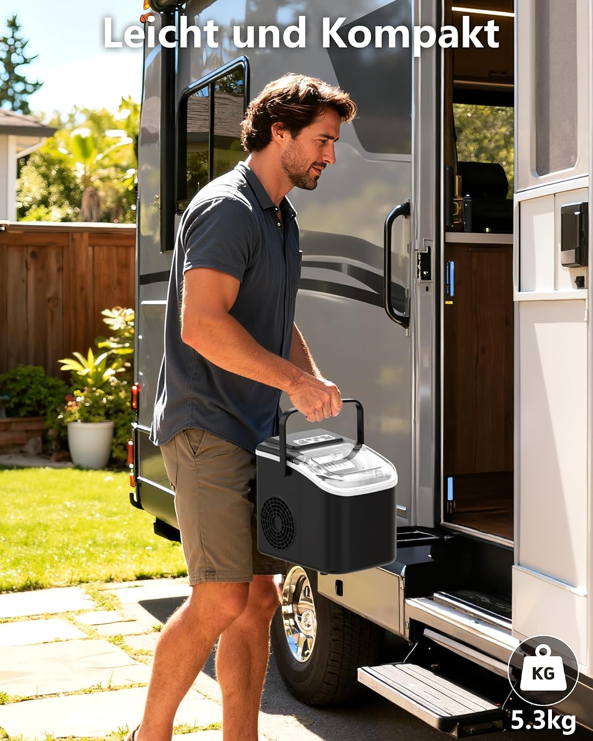 Thumbnail 1 de Eiswürfelmaschine Klein Ice Maker Machine – Tragbarer, kompakter Eiswürfelbereiter für Zuhause, Camping und Party