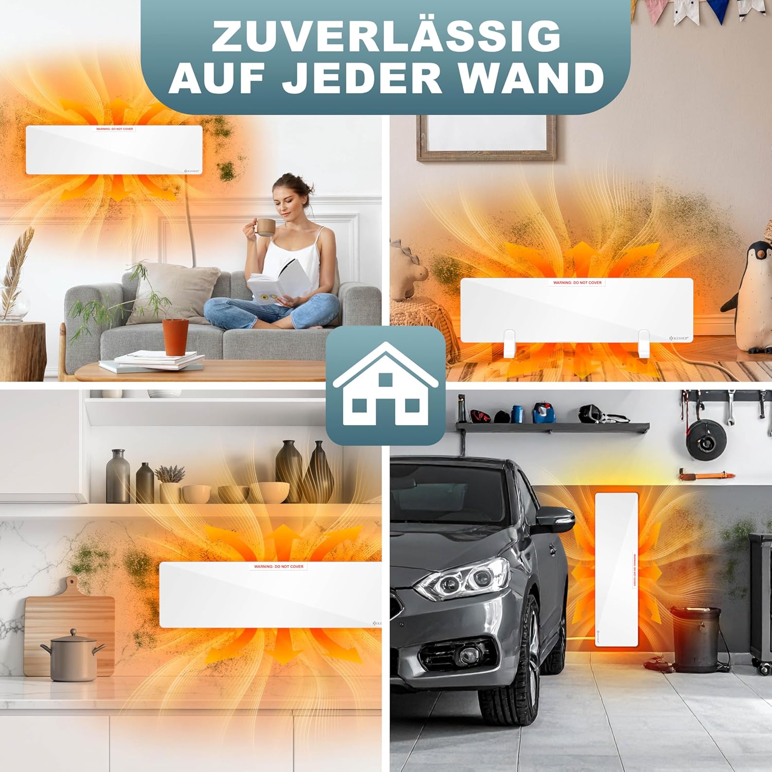 Thumbnail 6 de KESSER® Schimmel Infrarotheizung (Wand & Bad) 50 W – Schimmelfrei ohne Chemie, 2er-Set