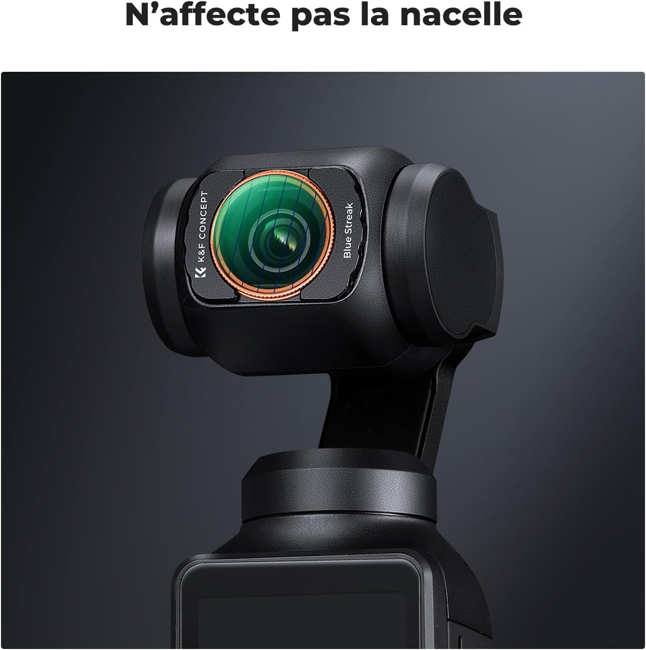 Detalle 2 de K&F CONCEPT Filtre Blue Streak Magnétique pour DJI Osmo Pocket 3 – Nano-revêtement, Protection et Effet Artistique