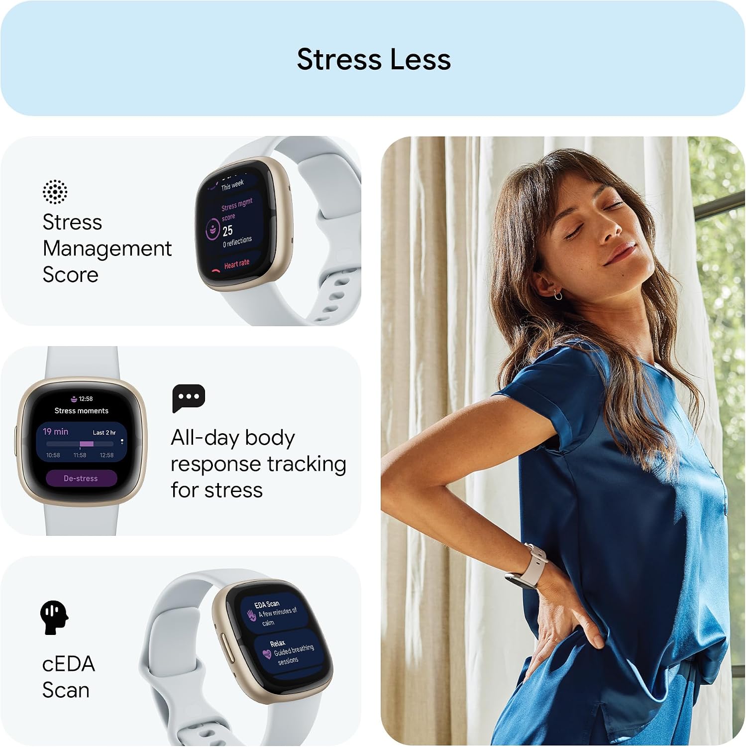 Detalle 2 de Google Fitbit Sense 2 smartwatch, 6‑day battery