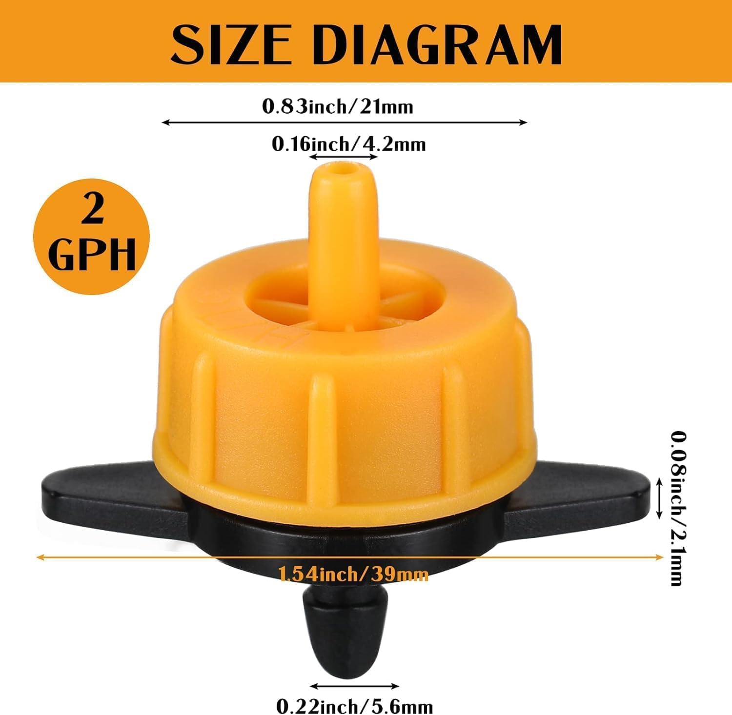 Detalle de Set di 100 gocciolatori autocompensanti per irrigazione pizzicata da 2 L/ora (smontabili) per microirrigazione