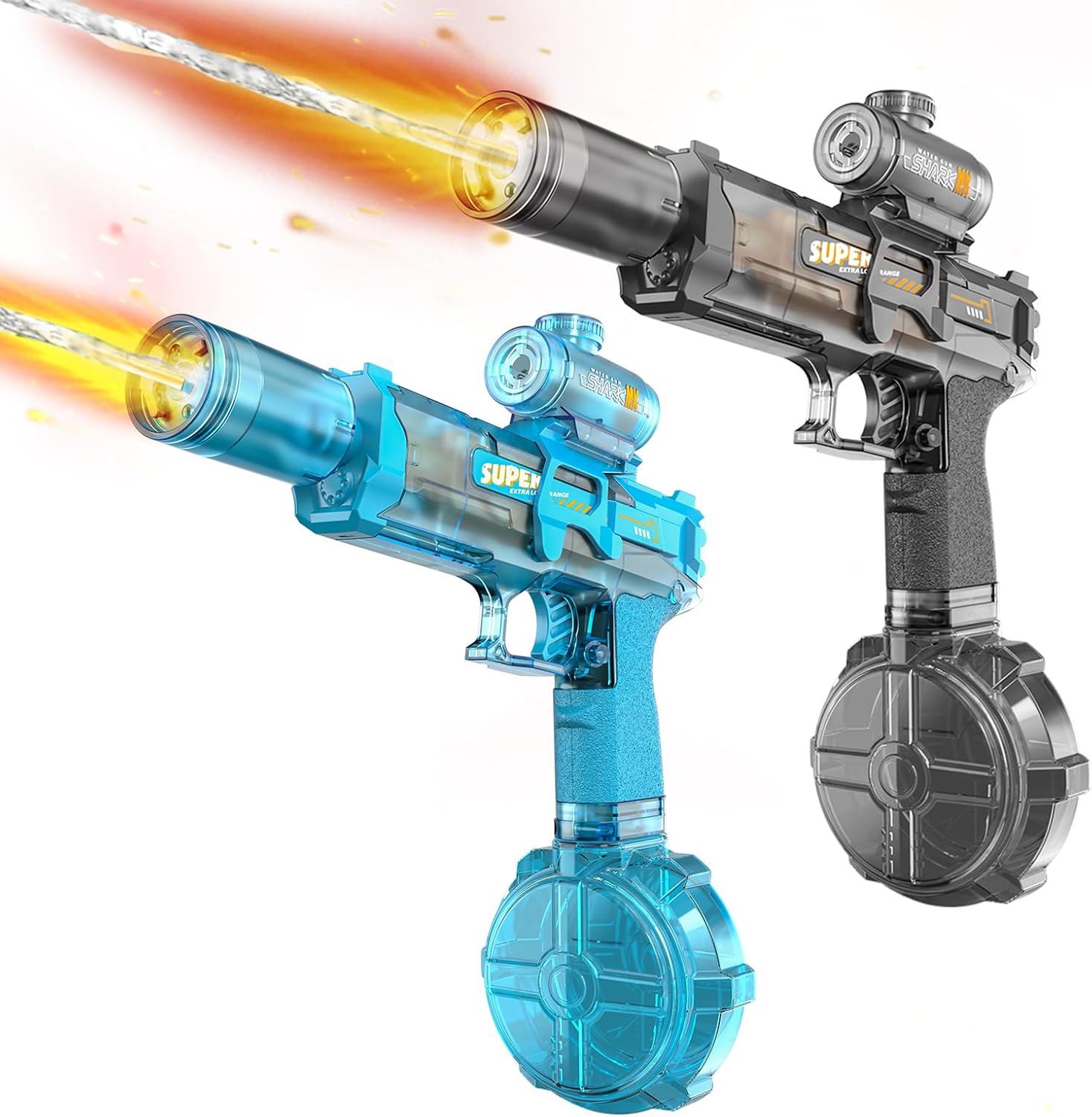 UROINT Pistola Ad Acqua Elettrica per Bambini – Set 2 pezzi con gittata lunga e luci LED
