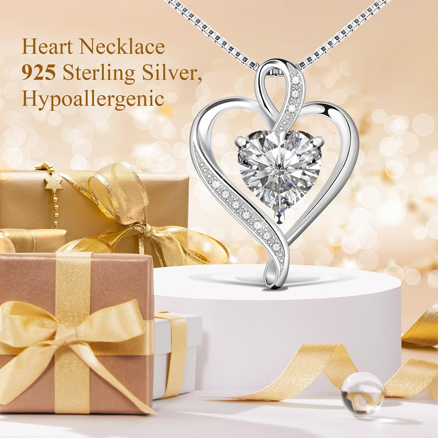 Detalle 2 de Alittlecare Heart Necklace in 925 Sterling Silver